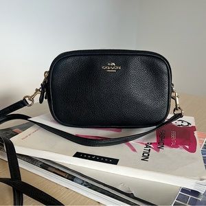 COACH ‘Jes Crossbody Bag’ in Black Pebbled Leather